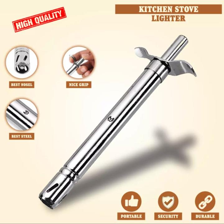Heavy Duty Metallic Gas Stove Lighter – Spark Ignition Kitchen Lighter for LPG & Gas Stoves
