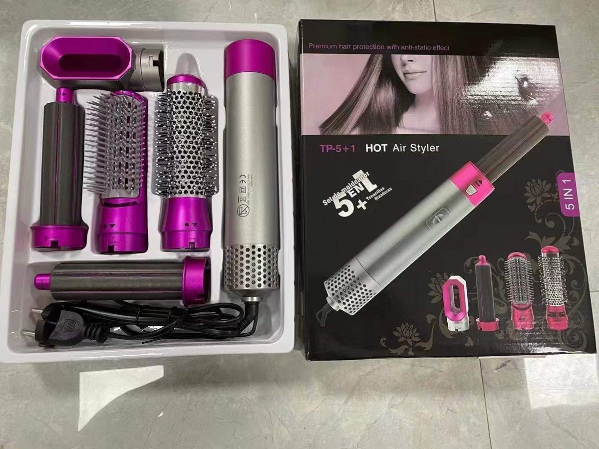 5-in-1 Hair Dryer Hot Air Brush – Hair Volumizer, Straightener & Curler