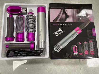 5-in-1 Hair Dryer Hot Air Brush – Hair Volumizer, Straightener & Curler