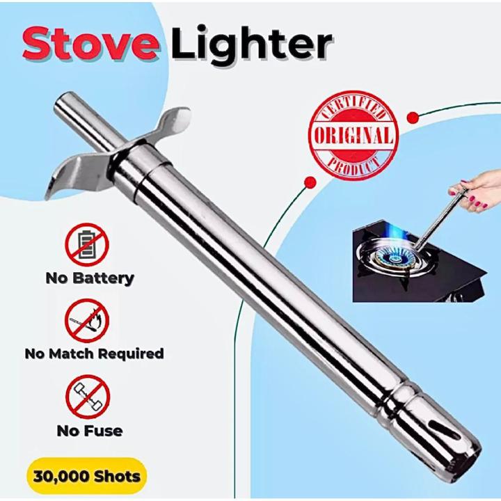 Heavy Duty Metallic Gas Stove Lighter – Spark Ignition Kitchen Lighter for LPG & Gas Stoves