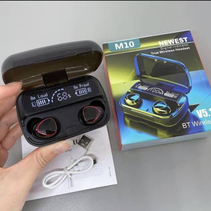 M10 Wireless Earbuds – Bluetooth TWS Earphones with Charging Case