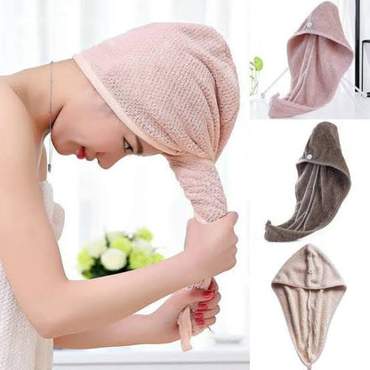 Magic Suction Cap Bath Towel – Quick Dry Microfiber Hair Drying Towel Wrap