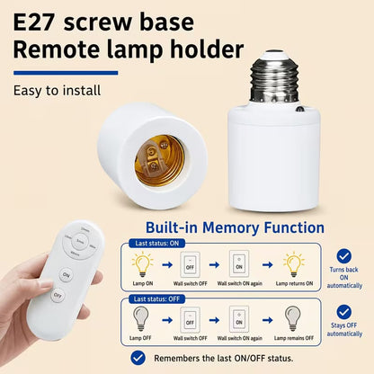 Intelligent E27 Motion Sensor Lamp Holder – 5.8G Radar Sensor Light Socket Converter (AC 110–240V)