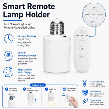 Intelligent E27 Motion Sensor Lamp Holder – 5.8G Radar Sensor Light Socket Converter (AC 110–240V)