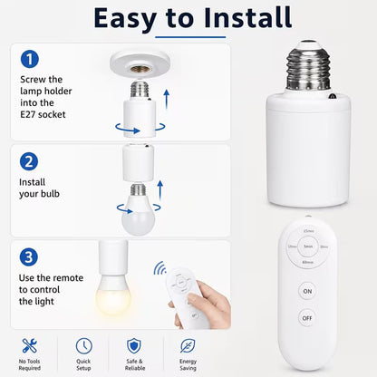 Intelligent E27 Motion Sensor Lamp Holder – 5.8G Radar Sensor Light Socket Converter (AC 110–240V)