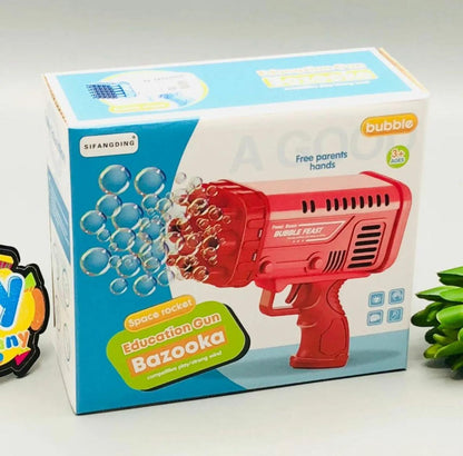 Bazooka Bubble Gun 36 Holes – Automatic Bubble Blaster Toy for Kids (Random Color)