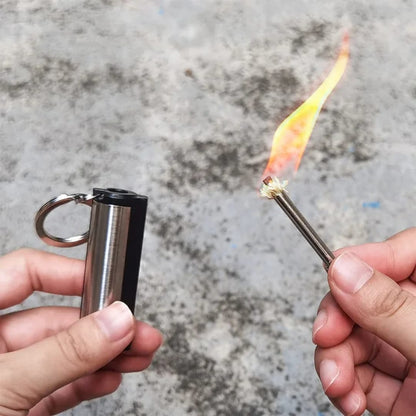 Fire Starter Flint Match Lighter Keychain – Reusable Waterproof Survival Fire Starter for Camping & Emergency Use