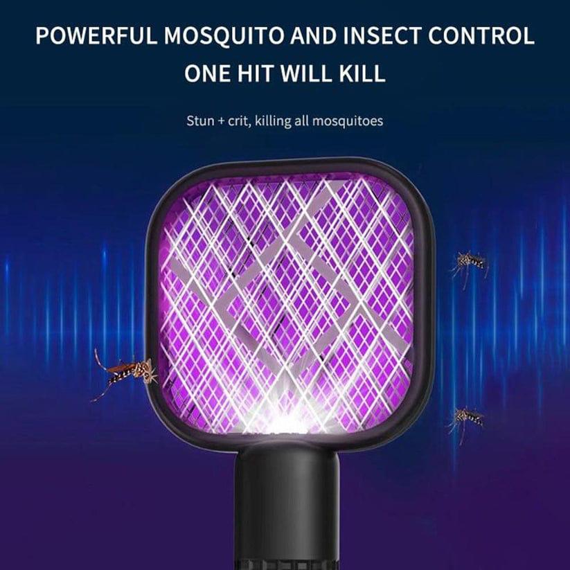 USB Rechargeable Electric Mosquito Swatter Trap with UV Light – Portable Insect & Fly Killer Racket