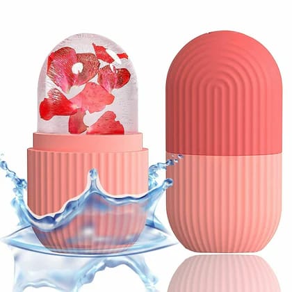 Silicone Ice Roller for Face – Reusable Facial Ice Roller with Storage Box