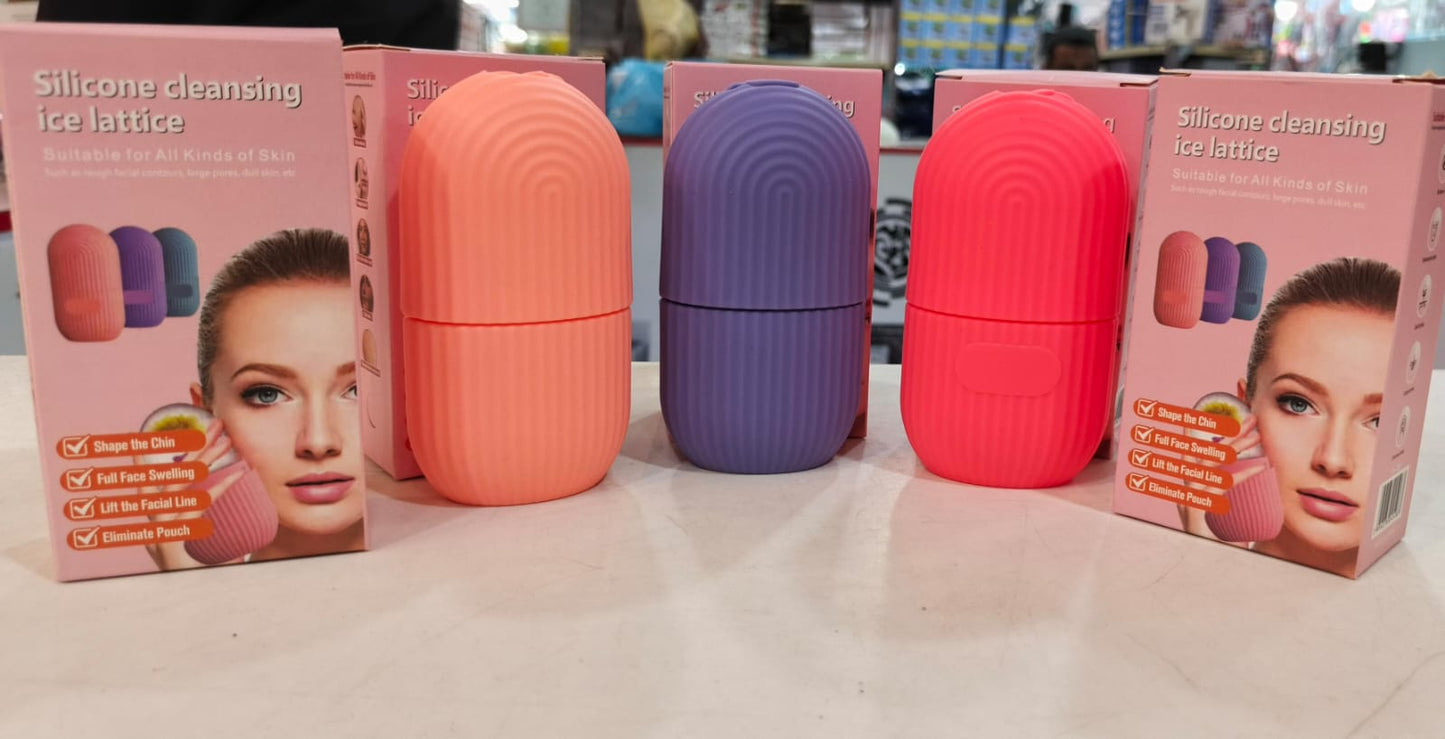 Silicone Ice Roller for Face – Reusable Facial Ice Roller with Storage Box