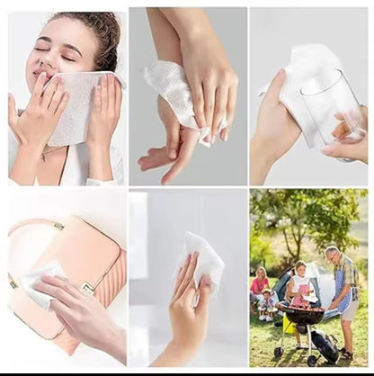 Pack of 20 Mini Compressed Towels – Portable Disposable Travel Coin Tissue Towels