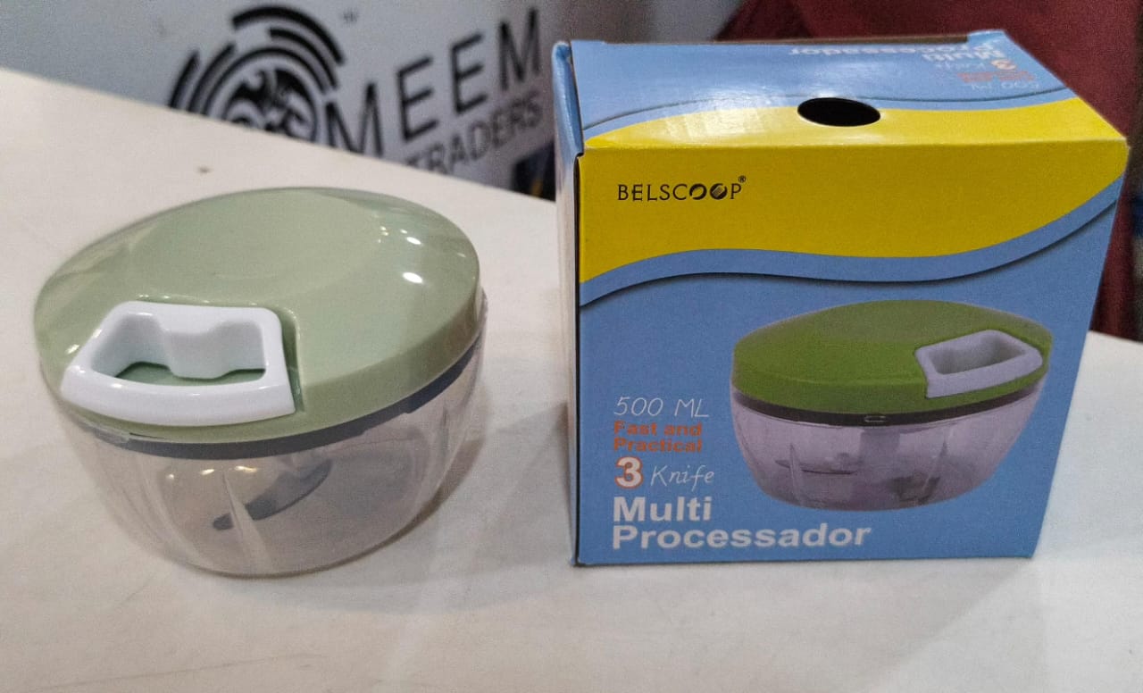 Belscoop 500ML 3-Blade Multi Processor – Manual Food Chopper for Vegetables, Fruits & Meat