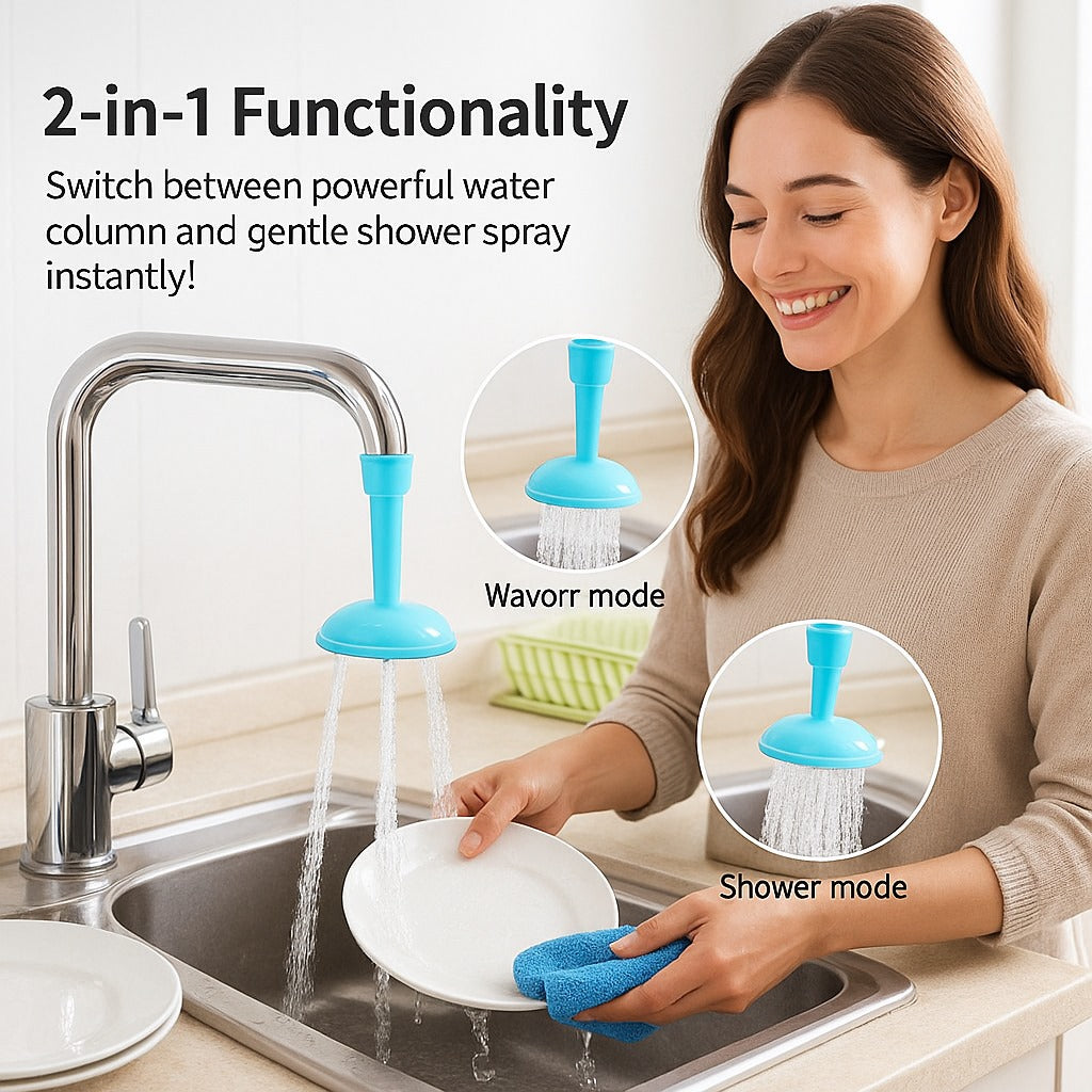 360° Silicone Kitchen Faucet Sprayer Regulator – Flexible Water Saving Tap Nozzle for Sink
