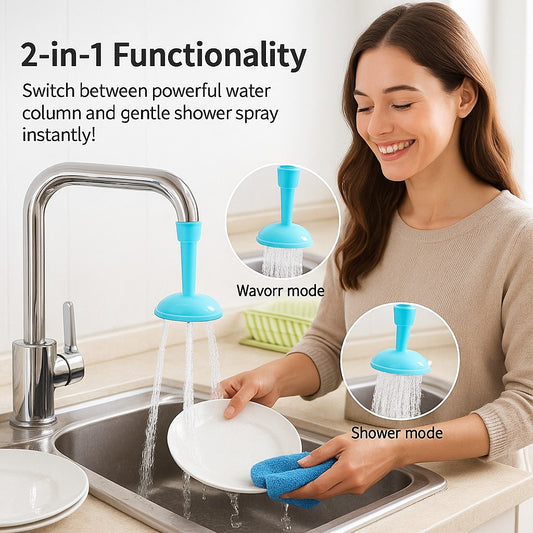 360° Silicone Kitchen Faucet Sprayer Regulator – Flexible Water Saving Tap Nozzle for Sink