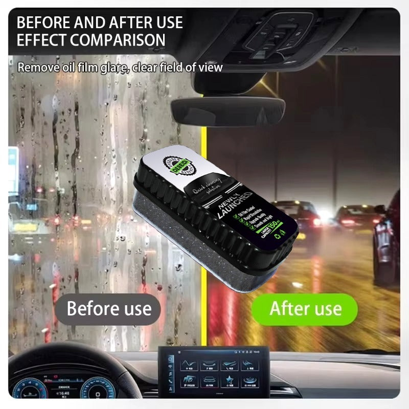 Car Glass Oil Film Remover – Windshield Cleaner for Oil Film, Water Spots & Rain Visibility