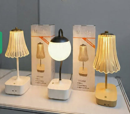 Luxury Diamond Table Lamp with Bluetooth Speaker – Rechargeable LED Touch Night Light