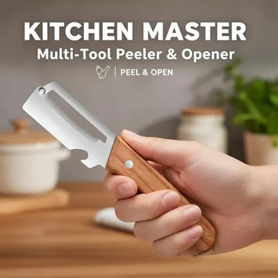2-in-1 Kitchen Knife Style Peeler – Stainless Steel Vegetable Peeler with Bottle Opener