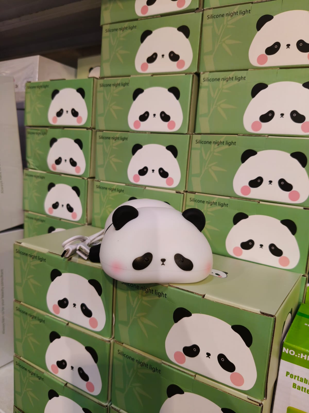 Cute Panda LED Night Lamp – USB Rechargeable Soft Silicone Touch Night Light