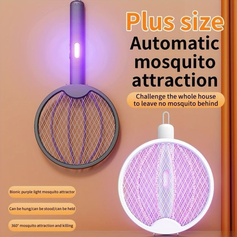 Foldable Electric Mosquito Swatter – USB Rechargeable Fly & Insect Killer Racket