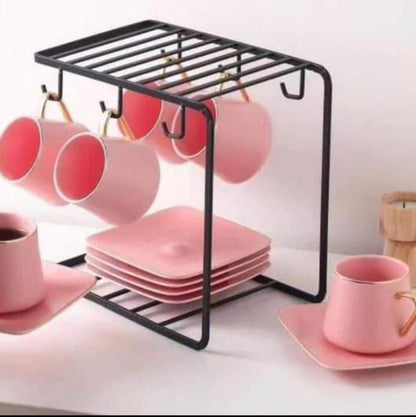 Metal Coffee Mug Stand – Iron Cup Holder Rack for Kitchen Counter & Coffee Station