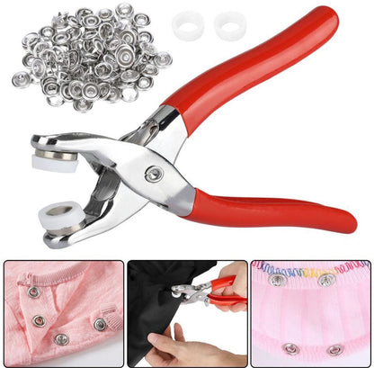 Metal Snap Button Plier Tool Kit – Hand Press Fastener Pliers with Snap Buttons