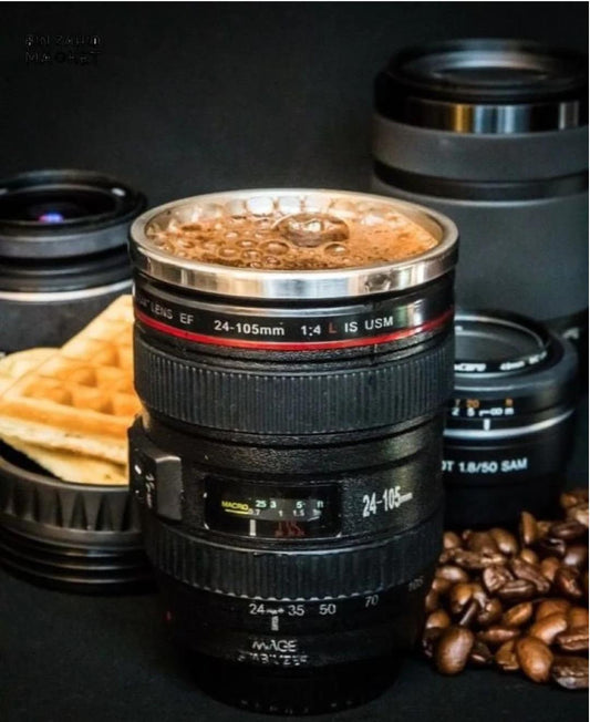 Camera Lens Travel Mug – DSLR Camera Shaped Coffee Cup with Lid