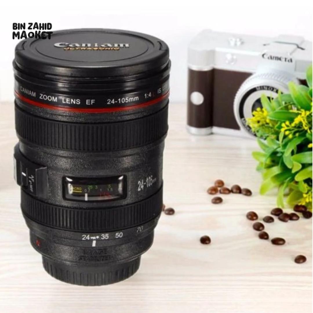 Camera Lens Travel Mug – DSLR Camera Shaped Coffee Cup with Lid