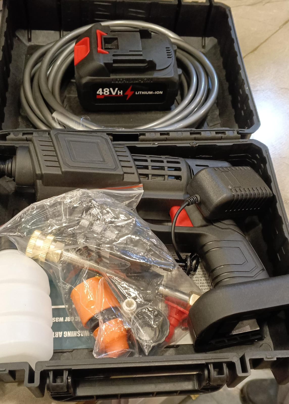 48V Cordless High Pressure Car Washer – Portable Water Jet Foam Gun with Single & Double Battery Options