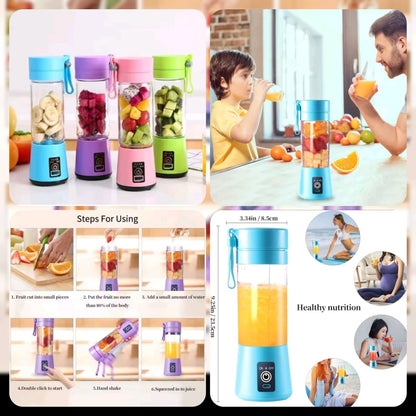 Portable Electric Juicer Blender – Rechargeable Mini Juice Maker & Smoothie Blender (Random Colors)