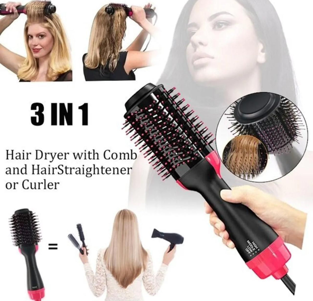 One-Step Hot Air Brush – Hair Dryer, Straightener & Volumizer