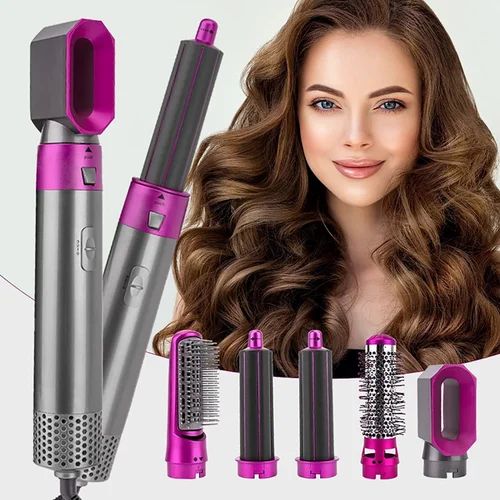 5-in-1 Hair Dryer Hot Air Brush – Hair Volumizer, Straightener & Curler