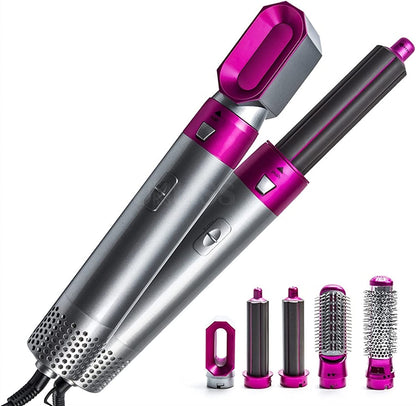 5-in-1 Hair Dryer Hot Air Brush – Hair Volumizer, Straightener & Curler