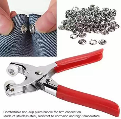 Metal Snap Button Plier Tool Kit – Hand Press Fastener Pliers with Snap Buttons