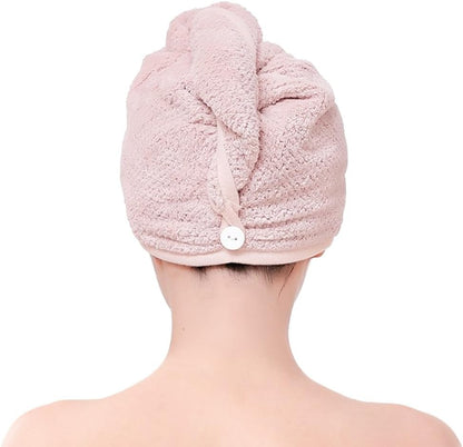 Magic Suction Cap Bath Towel – Quick Dry Microfiber Hair Drying Towel Wrap