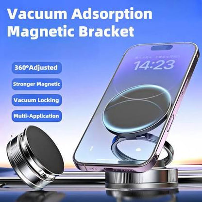 Vacuum Suction Magnetic Phone Holder K007 – 360° Car Dashboard & Windshield Mount