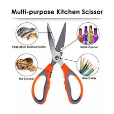 3-in-1 Multifunction Kitchen Scissors – Stainless Steel Food Scissors with Bottle Opener & Nut Cracker