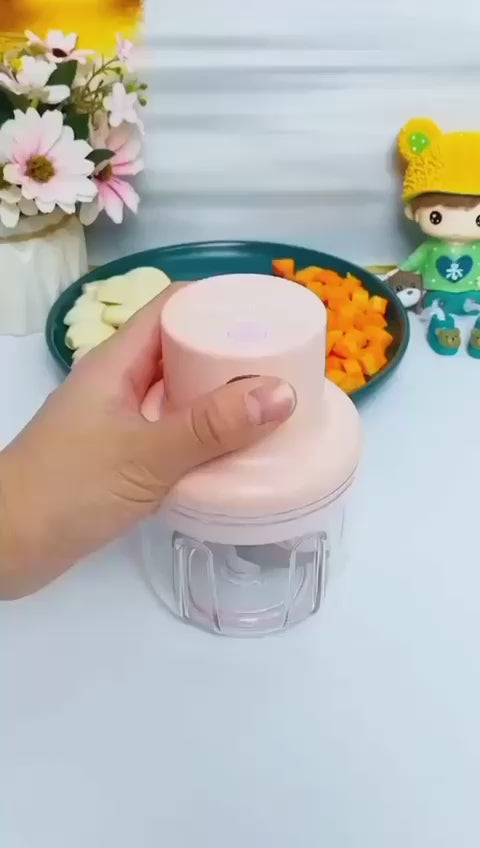 250ML USB Rechargeable Mini Garlic Chopper – Portable Electric Food Grinder & Vegetable Cutter