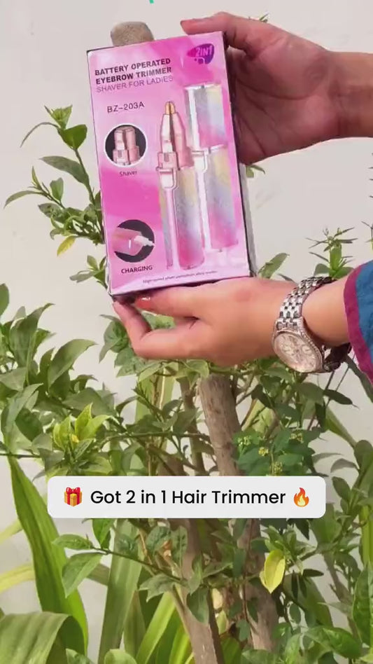 Flawless 2-in-1 Rechargeable Hair Trimmer – Facial & Eyebrow Precision Trimmer for Women