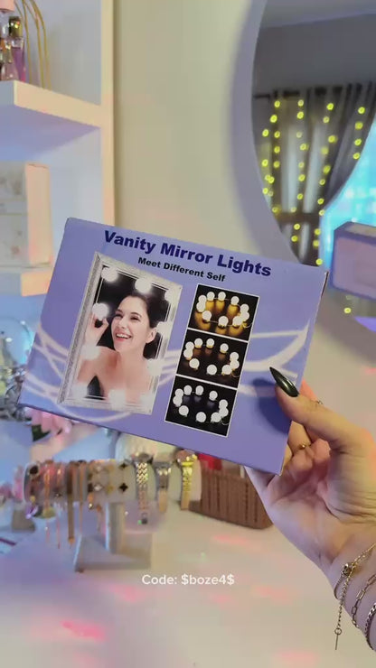 8 Bulb LED Vanity Mirror Lights – USB Operated Makeup Lights with 3 Color Modes