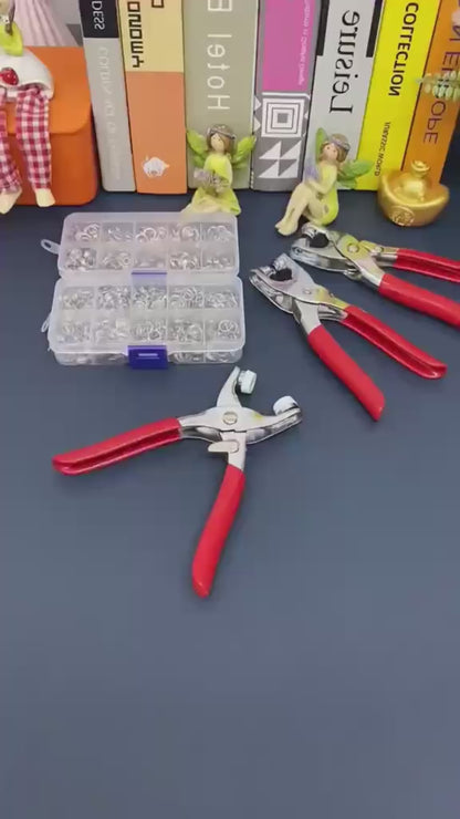 Metal Snap Button Plier Tool Kit – Hand Press Fastener Pliers with Snap Buttons