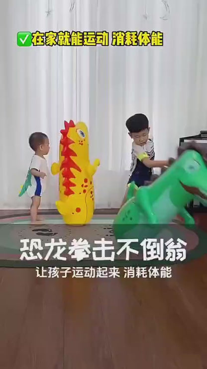 Inflatable Dinosaur Punching Bag with Reindeer Ring Toss – Indoor & Outdoor Kids Party Toy