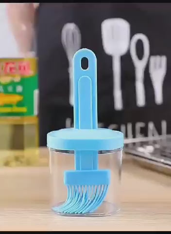 Oil Bottle with Silicone Brush – 2-in-1 Olive Oil Dispenser & BBQ Basting Brush