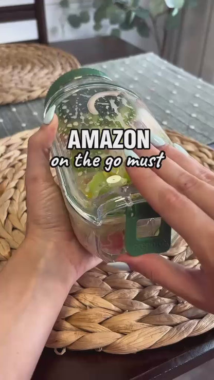 On-the-Go Salad Jar – Portable Plastic Salad Container with Dressing Cup